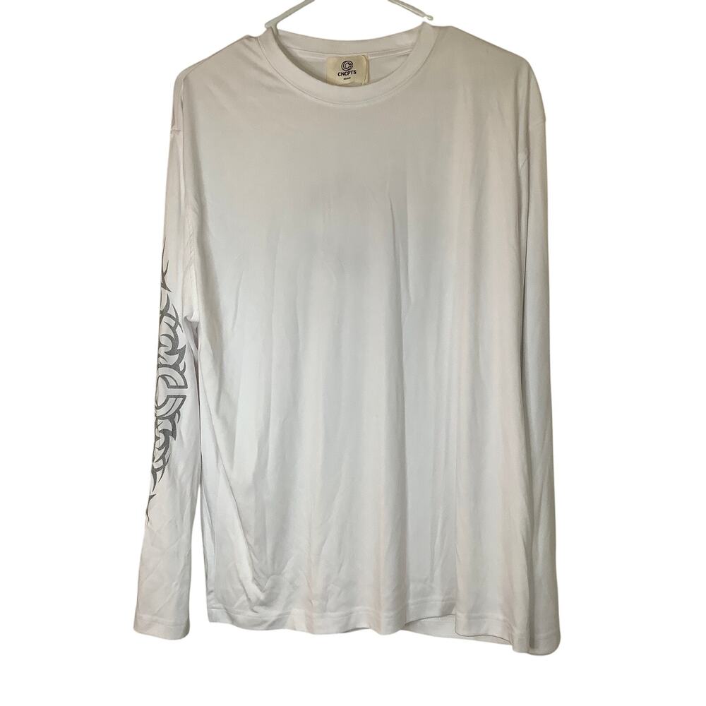 Concepts Women's Medium White Long Sleeve Graphic T Shirt Streetwear Y2K U6-12